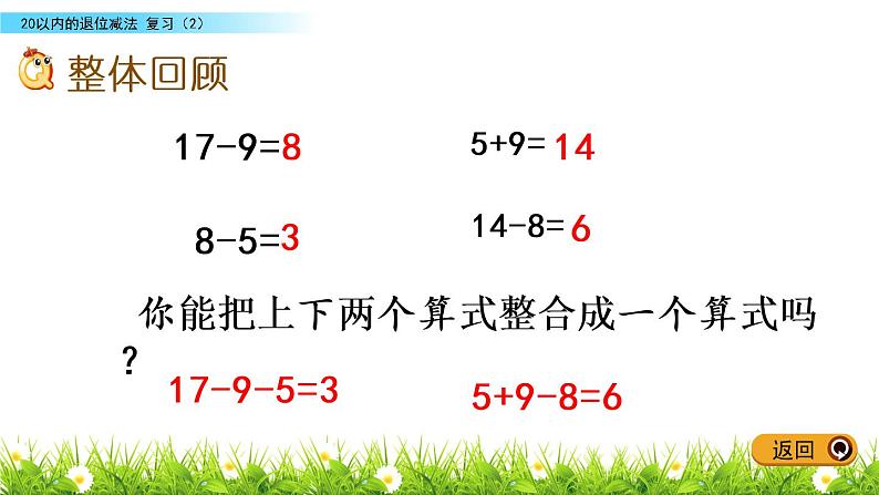 一年级下册数学课件1.20以内的退位减法10 复习苏教版（2014秋）(共9张PPT)02