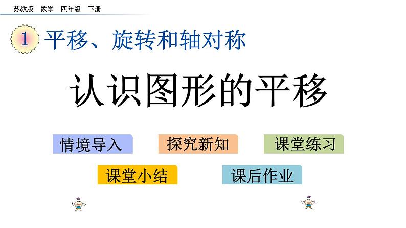 2021春苏教版数学四年级下册第一单元 平移、旋转和轴对称（课件）1.1 认识图形的平移第1页