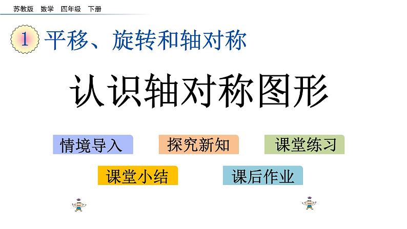 2021春苏教版数学四年级下册第一单元 平移、旋转和轴对称（课件）1.3 认识轴对称图形第1页