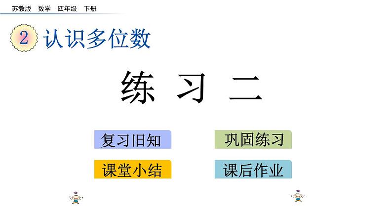 2021春苏教版数学四年级下册第二单元 认识多位数（课件）2.3 练习二第1页