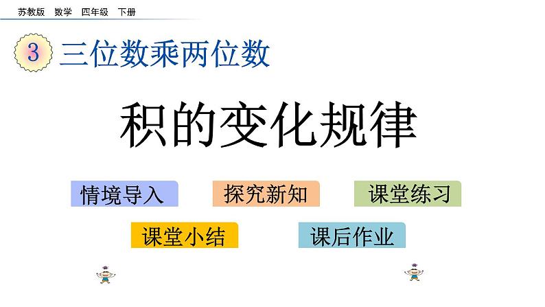 2021春苏教版数学四年级下册第三单元 三位数乘两位数（课件）3.4 积的变化规律01