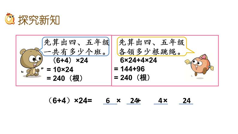 2021春苏教版数学四年级下册第六单元 运算律（课件）6.5 乘法分配律第3页