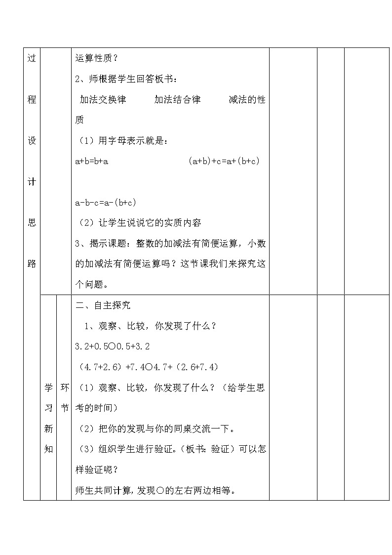 【精品教案】人教版小学数学四年级下册 第六单元 第4课时  整数加法运算定律推广到小数02