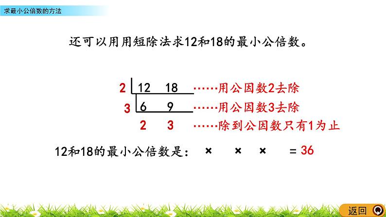 3.6《求最小公倍数的方法》PPT课件 青岛版（六三制）版 五年级数学下册07