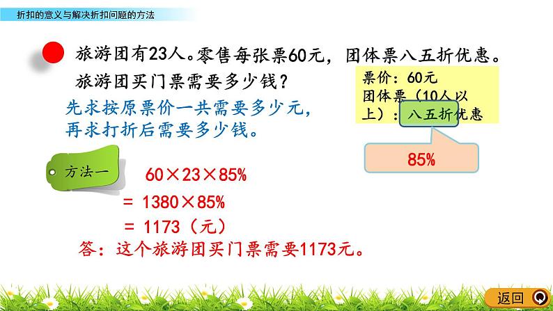 1.7《折扣的意义与解决折扣问题的方法》PPT课件 青岛版（六三制）版 六年级数学下册05