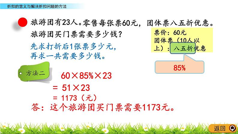 1.7《折扣的意义与解决折扣问题的方法》PPT课件 青岛版（六三制）版 六年级数学下册06