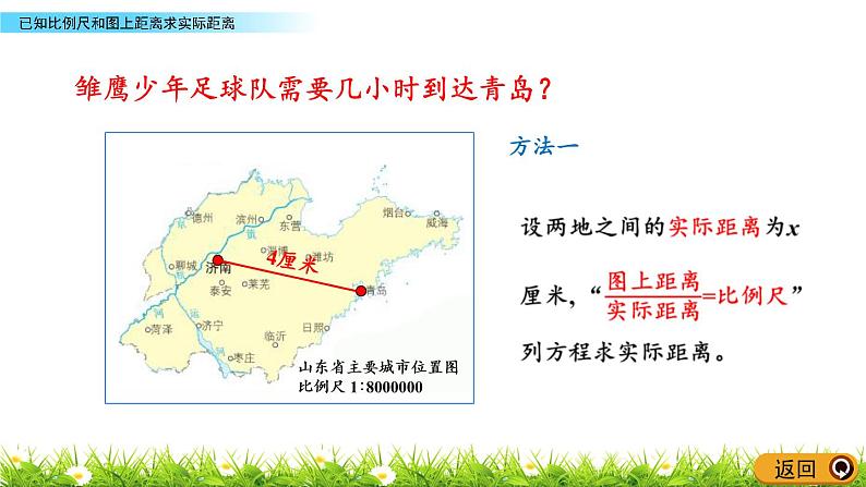 4.2《已知比例尺和图上距离求实际距离》PPT课件 青岛版（六三制）版 六年级数学下册05