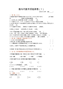 数与代数专项检测卷（1）（含答案）青岛版（六三制）六年级数学下册