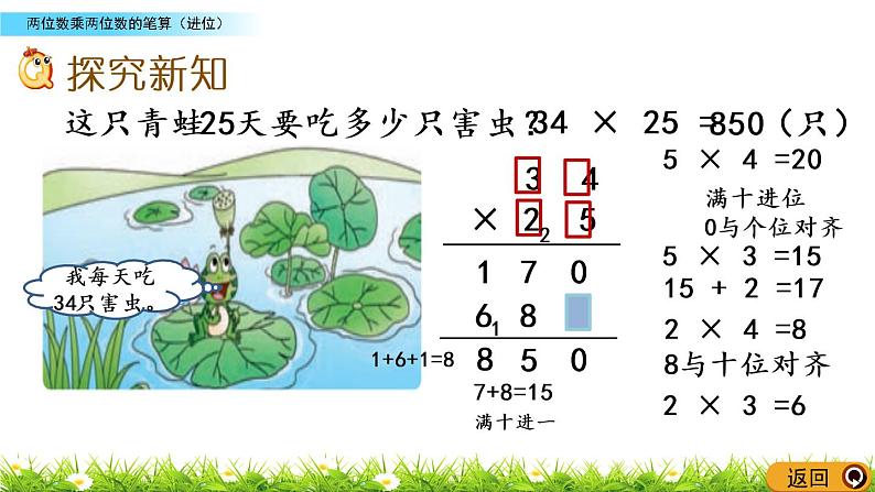 1.5《两位数乘两位数的笔算（进位）》PPT课件 西师大版 三年级数学下册第3页