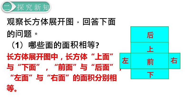 人教版数学五年级下册课件：第3单元  第3课时长方体和正方体的表面积(1) 课件PPT05