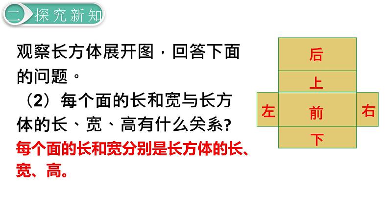 人教版数学五年级下册课件：第3单元  第3课时长方体和正方体的表面积(1) 课件PPT06