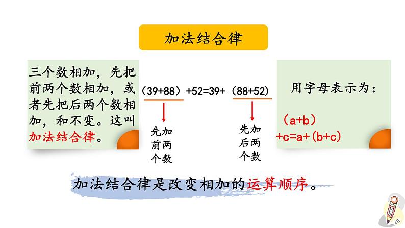 人教版数学四年级下册第三单元第2课时 加法运算定律的应用ppt03