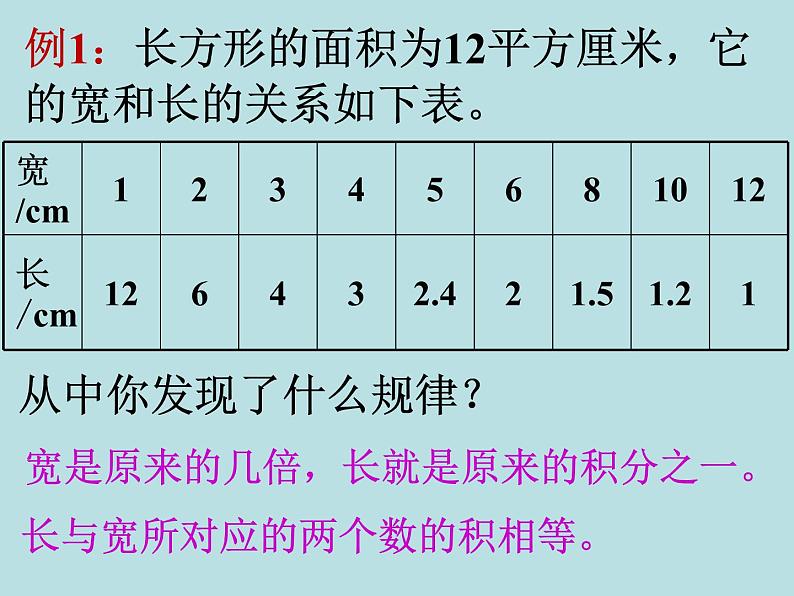 浙教版 六年级下册数学课件-反比例（一）(共12张PPT)课件03