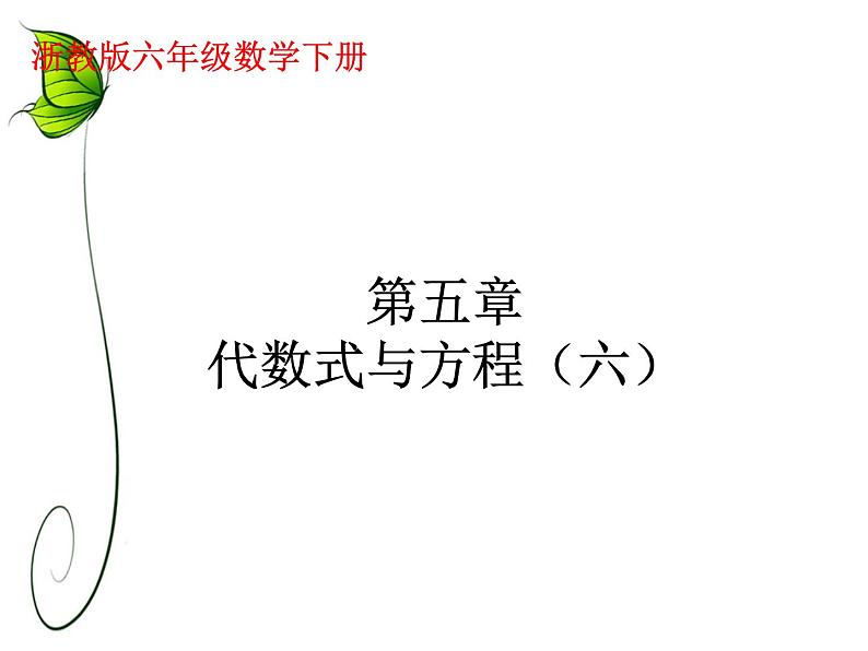 浙教版 六年级下册数学课件-代数式与方程2(共15张PPT)课件01