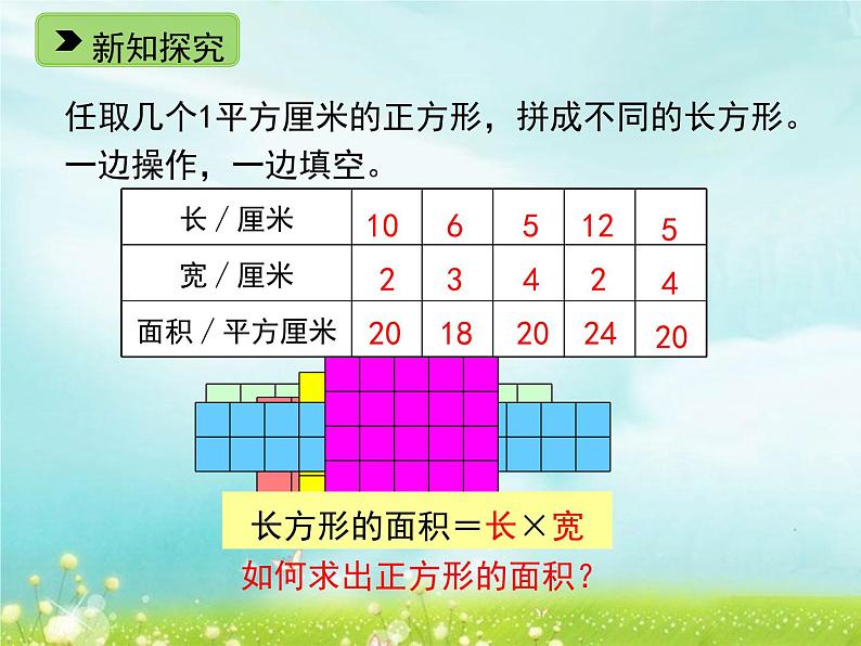 浙教版   三年级下册数学课件-2.14 长方形面积(共12张PPT)课件04