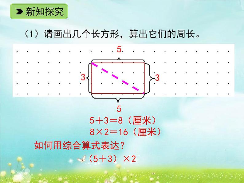 浙教版   三年级下册数学课件-2.11  长方形周长（一） (共15张PPT)课件05