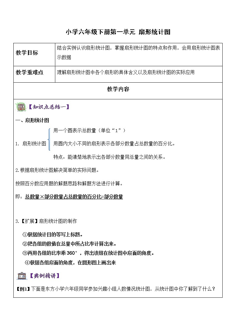 第一单元 扇形统计图 学案01