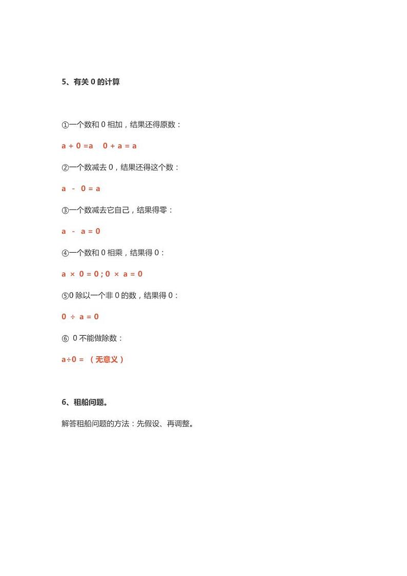 人教版四年级数学下册知识点总结梳理03