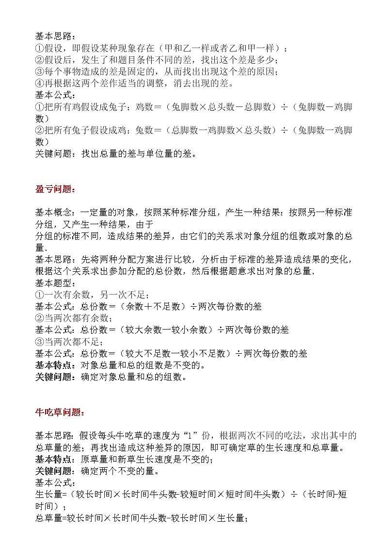 小学奥数公式汇总02