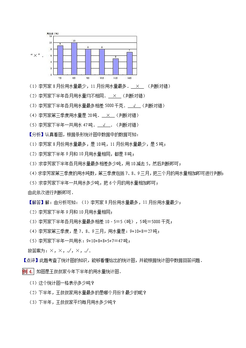 人教版四年级数学上【学霸笔记】第7章 条形统计图 (2) 试卷03