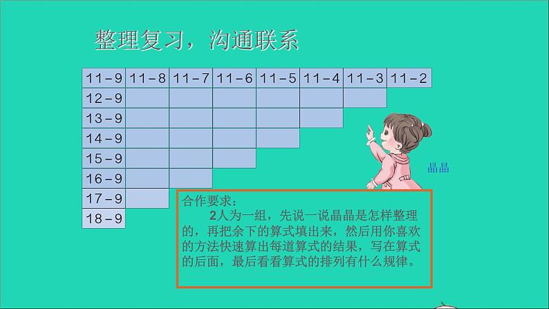 一年级数学下册二20以内的退位减法整理和复习教学课件第5页