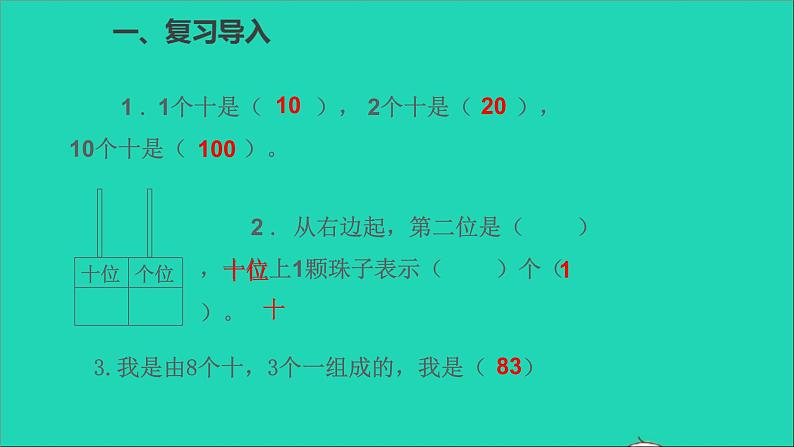 一年级数学下册四100以内数的认识第3课时读数写数 PPT02