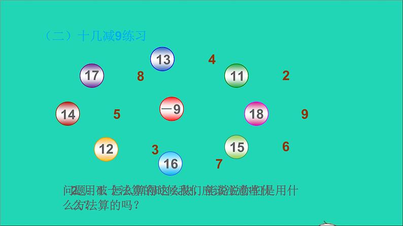 一年级数学下册二20以内的退位减法第2课时十几减9 PPT03