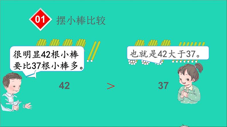 一年级数学下册四100以内数的认识第5课时比较大小(1)PPT06