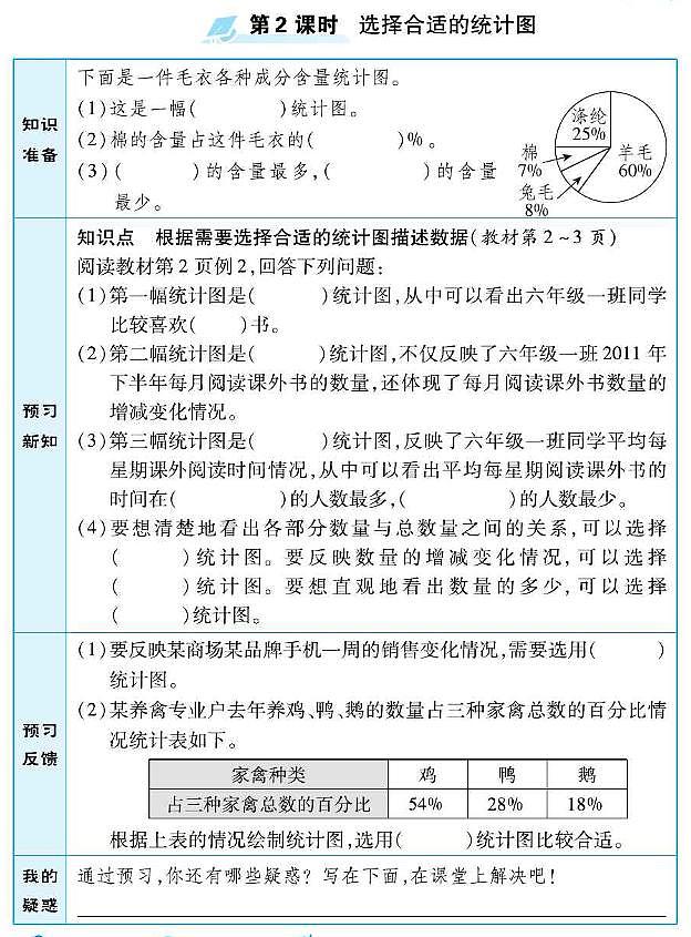 苏教版六年级数学下册预习学案含答案PDF版03