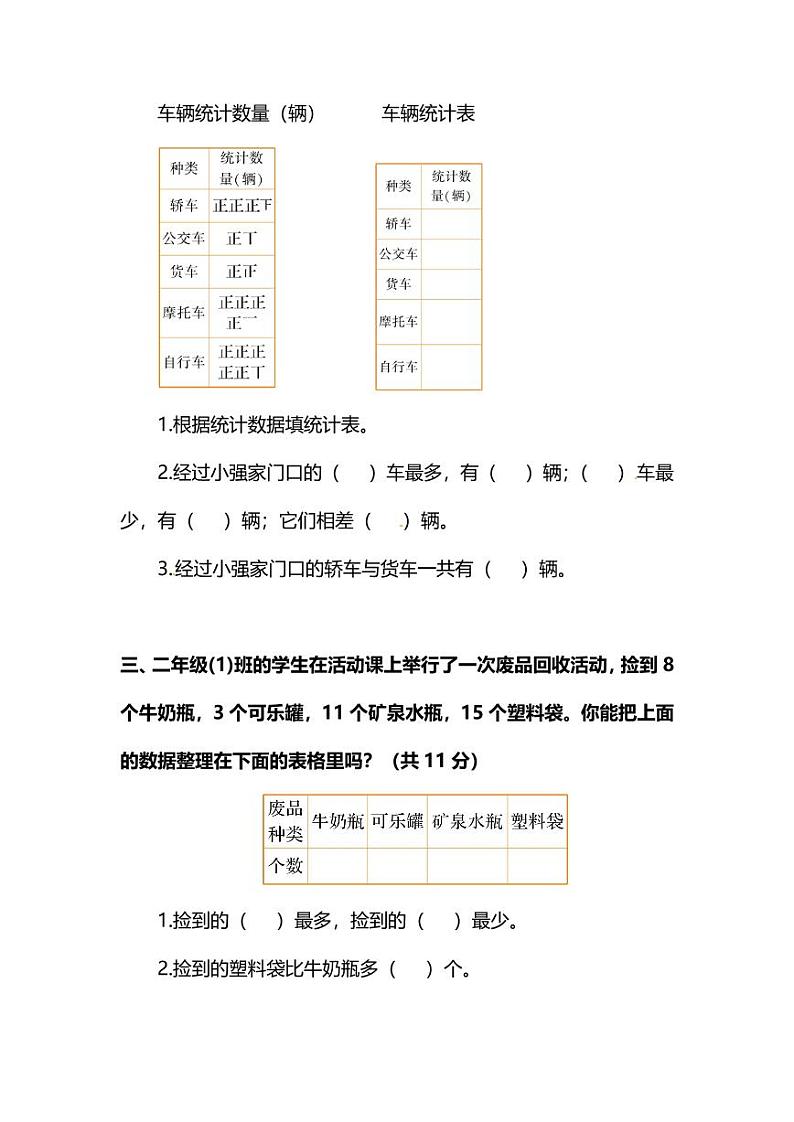 人教版二年级数学下册第一单元预习测试卷（附答案）02
