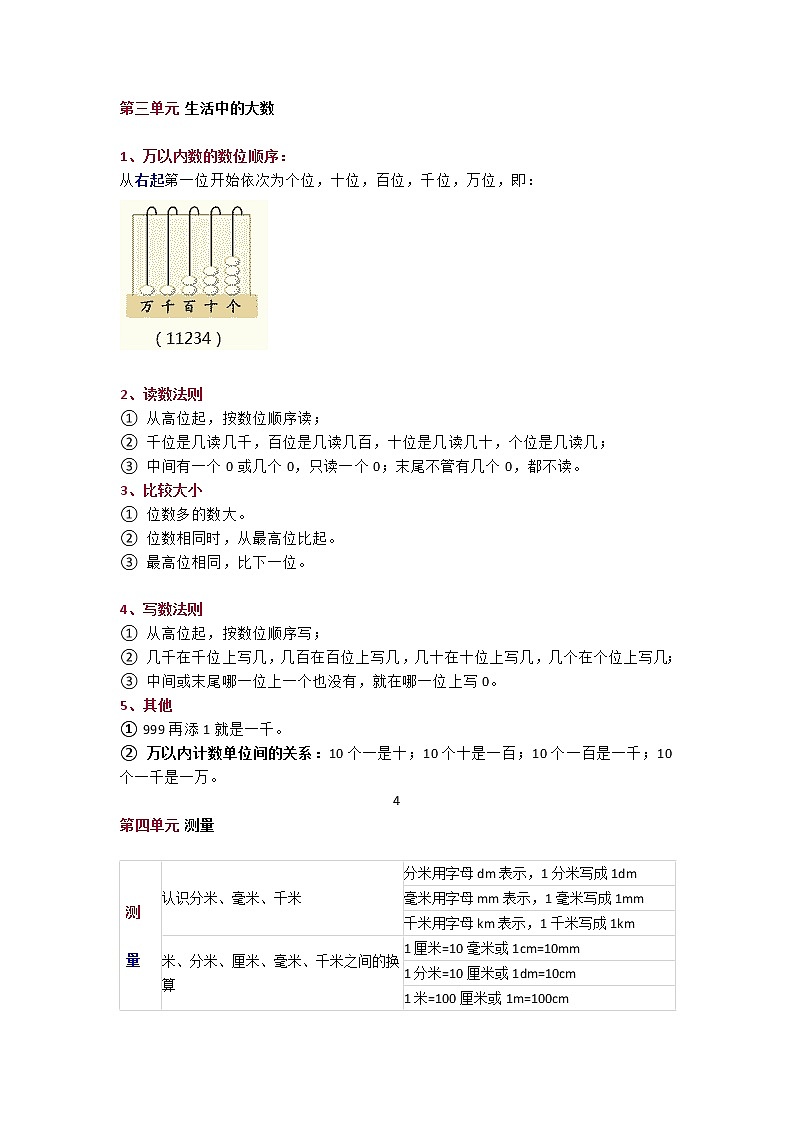 北师大版二年级数学下册期中知识点归纳（附期中测试题及答案）03