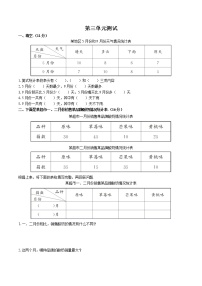 小学数学人教版三年级下册3 复式统计表单元测试同步测试题