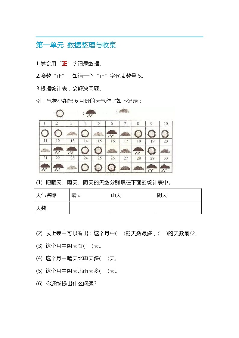 人教版二年级数学下册期末总复习知识要点01