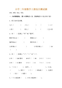 人教版数学二年级上册期末测试卷2（无答案）