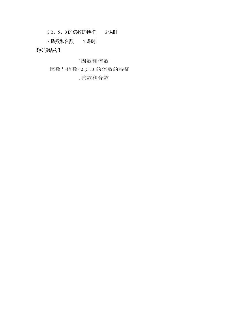 新人教版五年级数学下册第2单元《因数和倍数》教学设计教案02