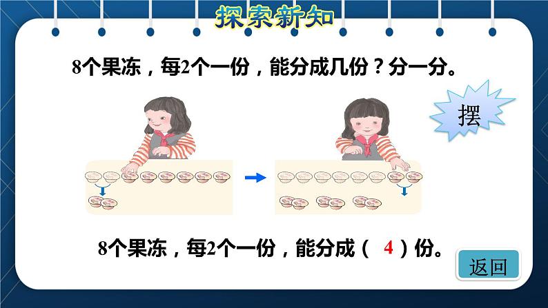 人教版二年级数学下册 第2单元  表内除法（一） 第3课时按每几个一份平均分(授课课件）第6页