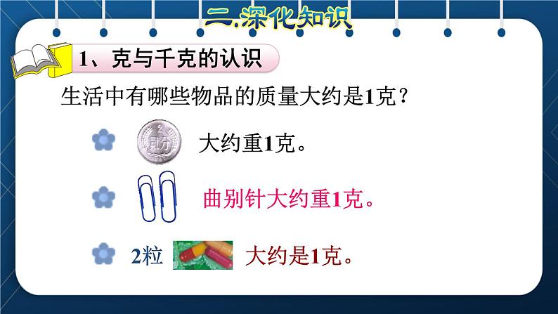 人教版二年级数学下册 第10单元 总复习 专题一 数与代数（三） 克与千克06