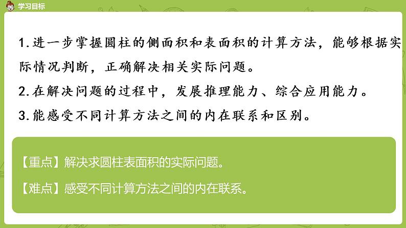 苏教版六年级数学下册   2.2.2 圆柱的表面积练习（PPT课件）02