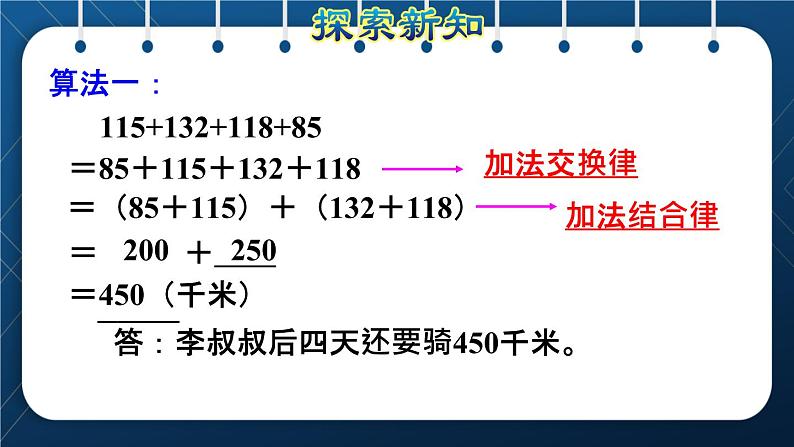 人教版四年级数学下册  第3单元  运算定律 第2课时   运用加法运算定律进行简算授课课件06