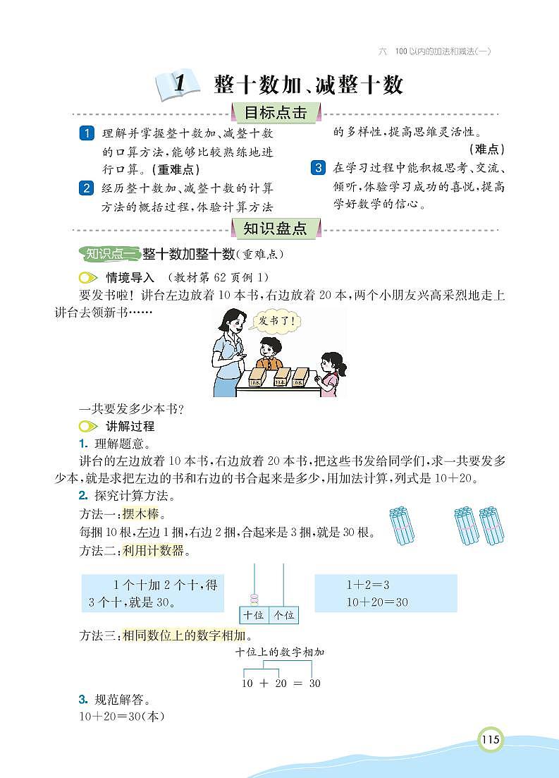 一年级下册数学 第6单元 100以内的加法和减法（一） 知识详解 （PDF无答案）人教版 试卷02