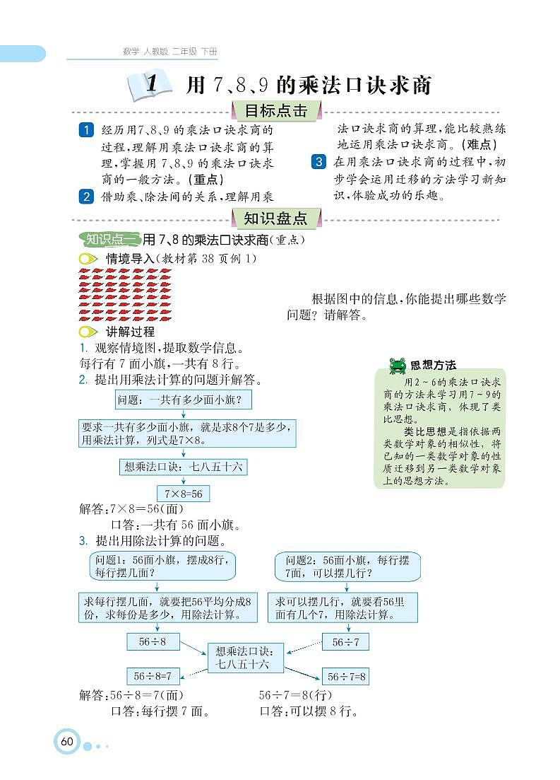 二年级下册数学 第4单元 表内除法（二）知识详解（PDF无答案）人教版 试卷02