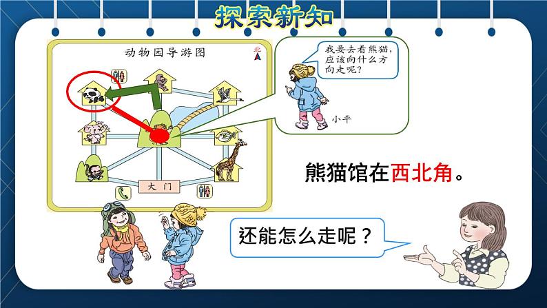 人教版三年级数学下册 第1单元 位置与方向（一）第3课时   简单的路线(授课课件)04