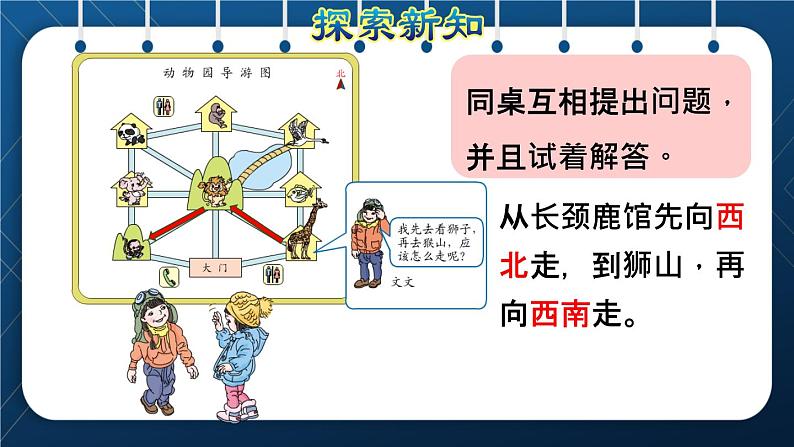 人教版三年级数学下册 第1单元 位置与方向（一）第3课时   简单的路线(授课课件)05