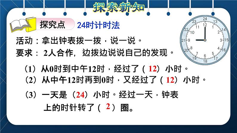 人教班三年级数学下册 第6单元  年月日 第3课时   24时计时法（授课课件）02