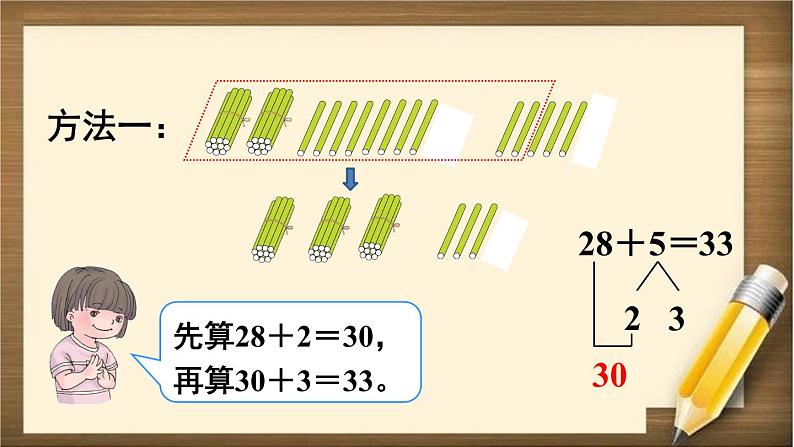 人教版数学一年级下册：6.2 第2课时 《两位数加一位数（进位）》课件第5页