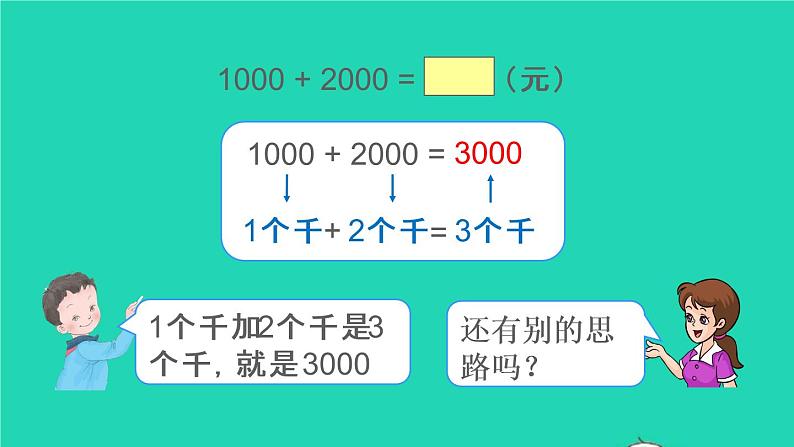 二年级数学下册7万以内数的认识第9课时整百整千数加减法课件06