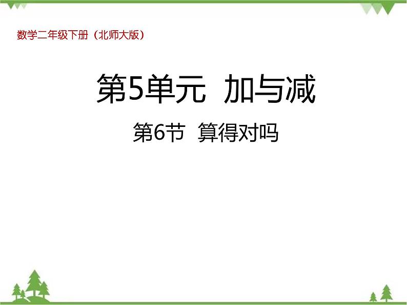 二年级下册数学课件-5.6 算得对吗 北师大版  课件(共30张PPT)01