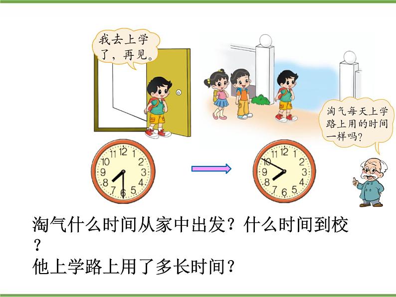 二年级下册数学课件-数学好玩-第1节 上学时间 北师大版 课件 (共19张PPT)第3页