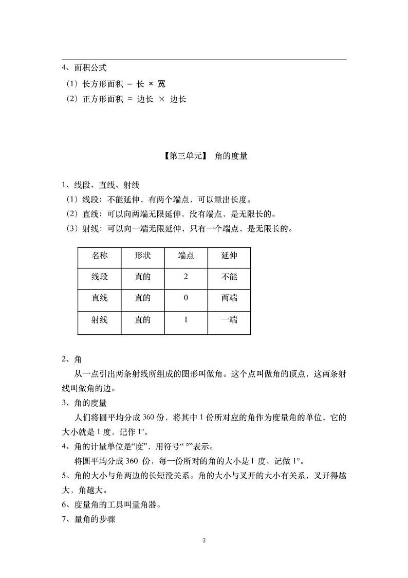 人教新课标-四年级上册数学素材-核心知识点总结03