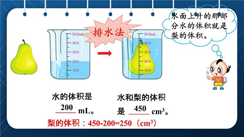 人教版五年级数学下册  第3单元 长方体和正方体 第11课时 不规则物体的体积 (课件)05